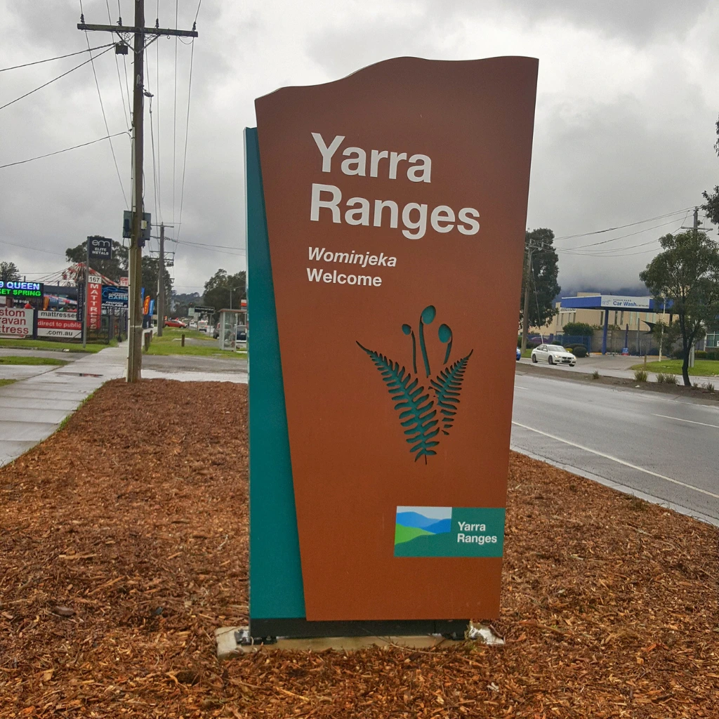 Yarra Ranges laser cut sign board project in Melbourne