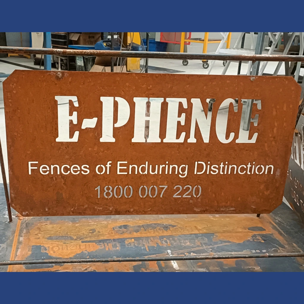 pre-rusted laser cut sign and sandwich board Melbourne