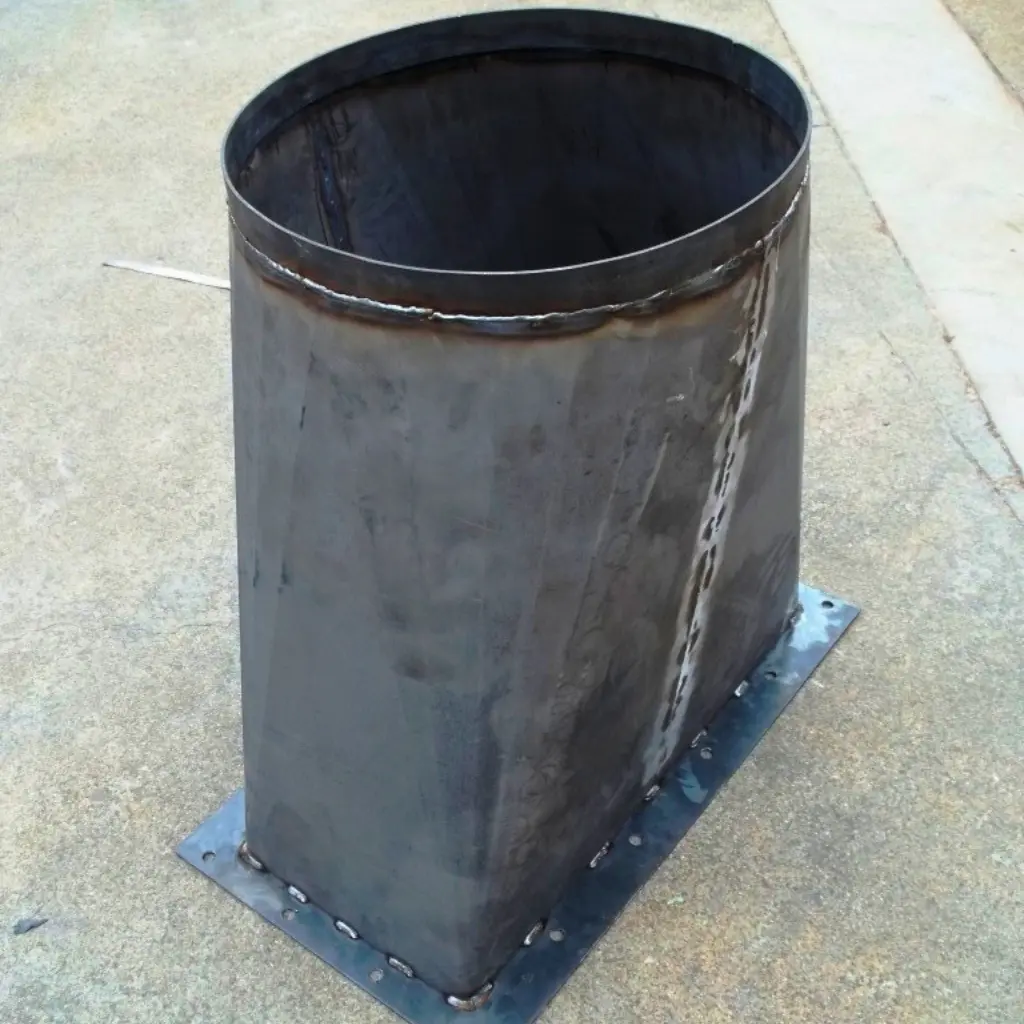 rectangle to round transition through cnc folding